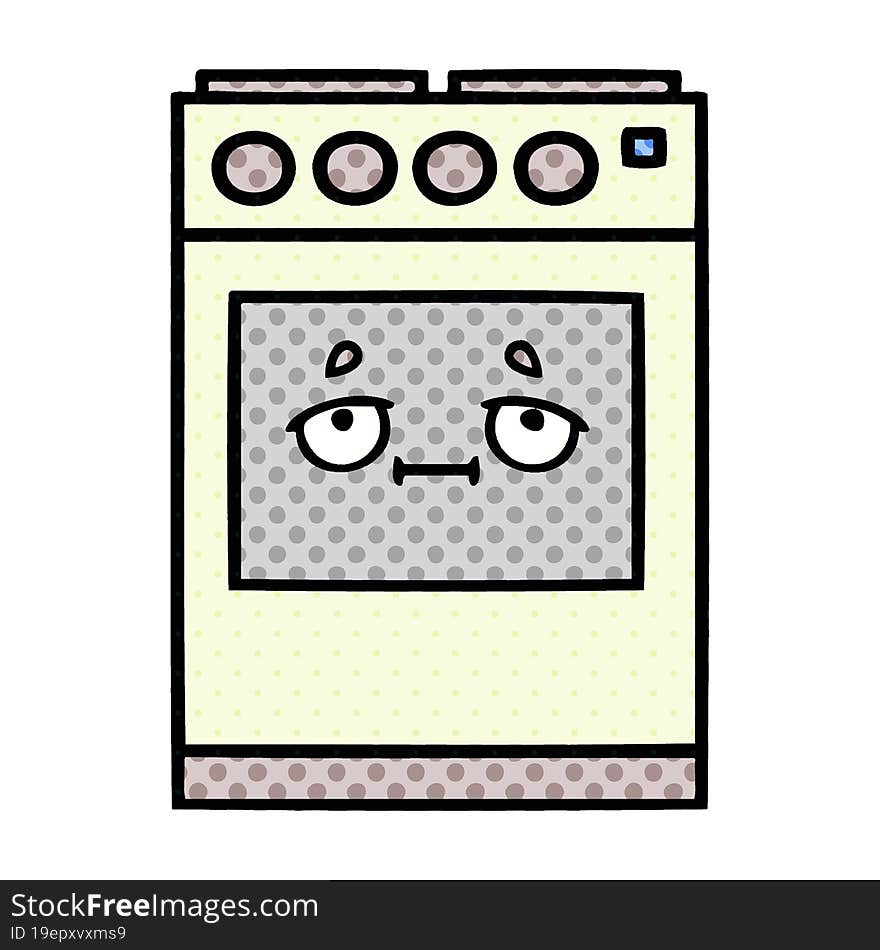 comic book style cartoon kitchen oven