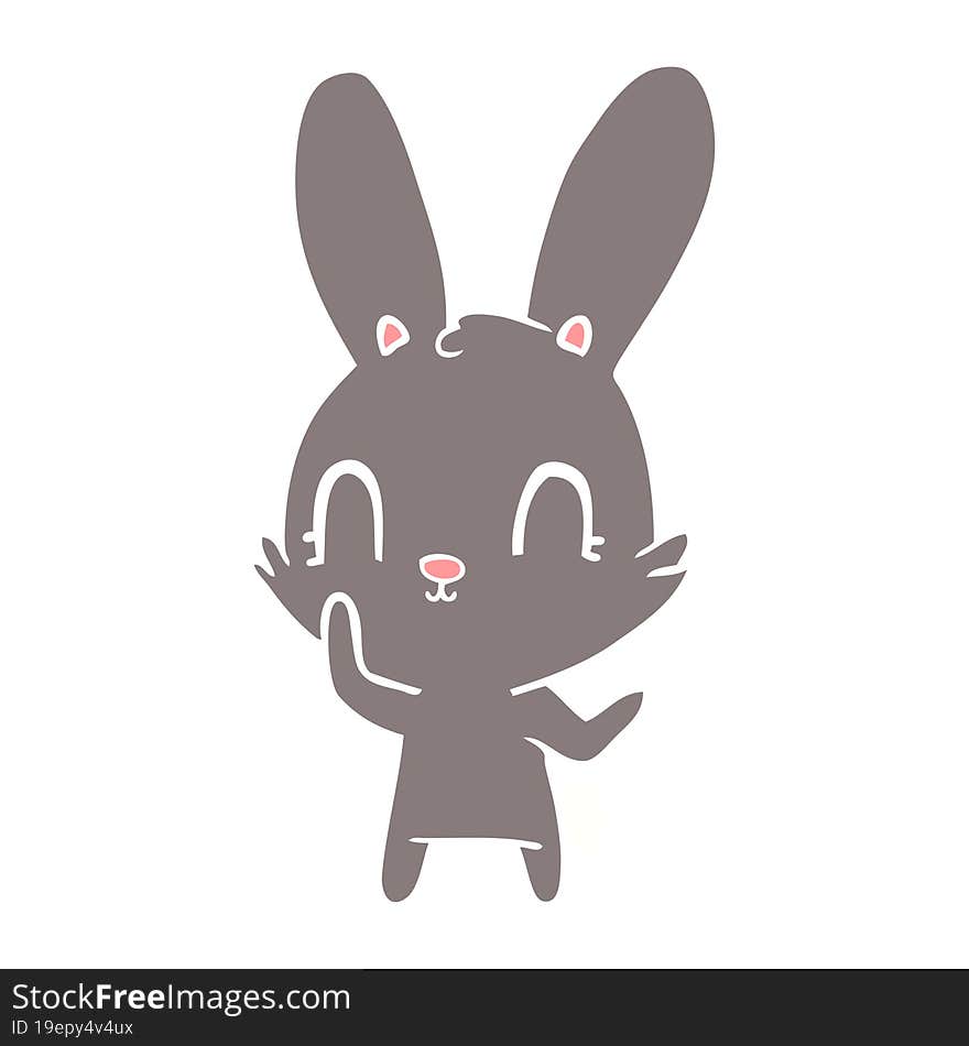 cute flat color style cartoon rabbit