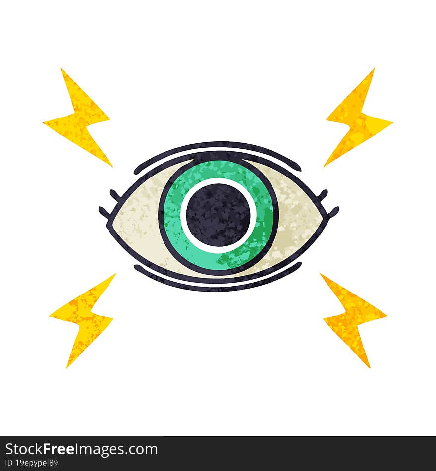 retro illustration style cartoon of a mystic eye