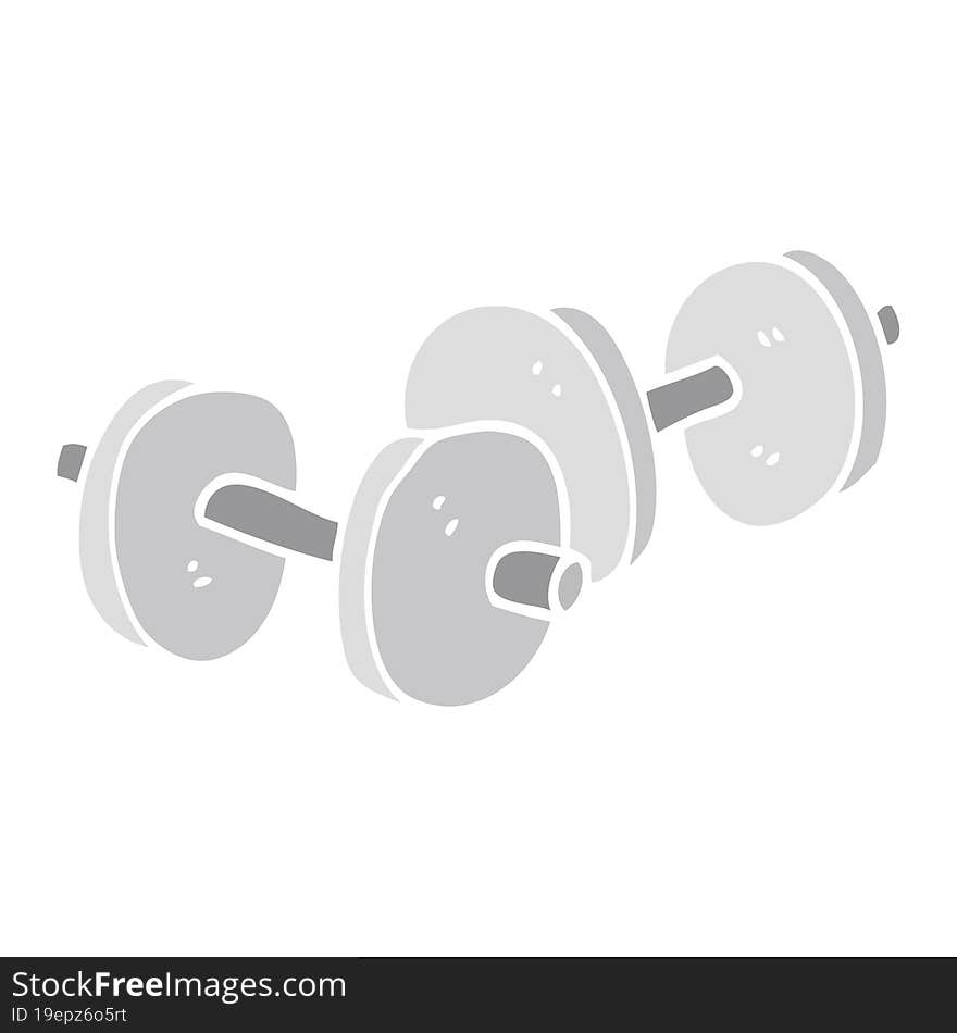 flat color illustration cartoon pair of dumbbells