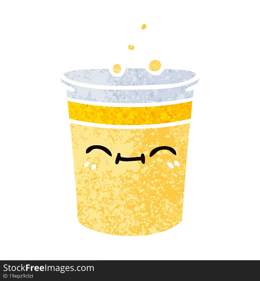 quirky retro illustration style cartoon cup of lemonade