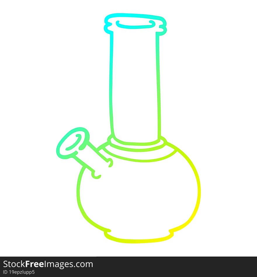 cold gradient line drawing cartoon bong