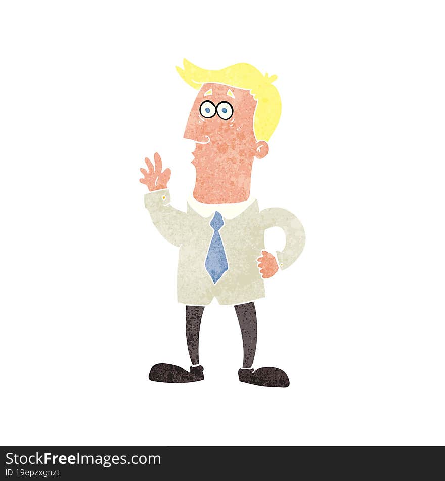 retro cartoon businessman