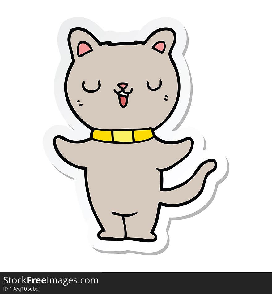 sticker of a cartoon cat