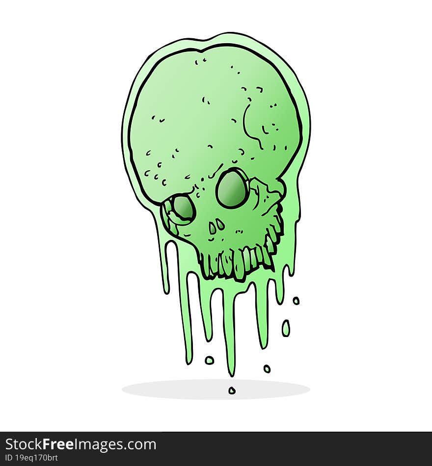 cartoon slimy skull