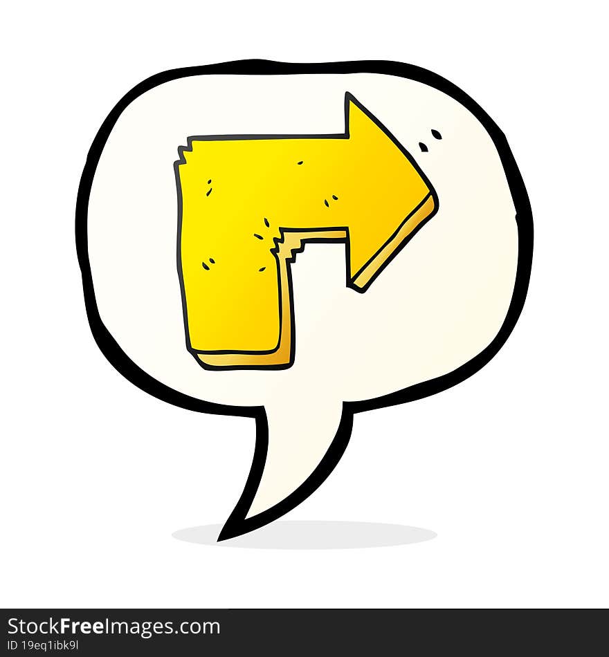 Speech Bubble Cartoon Arrow