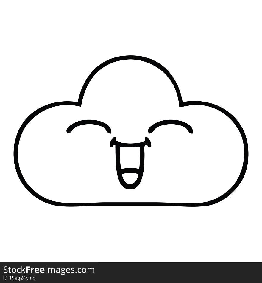 line drawing cartoon storm cloud