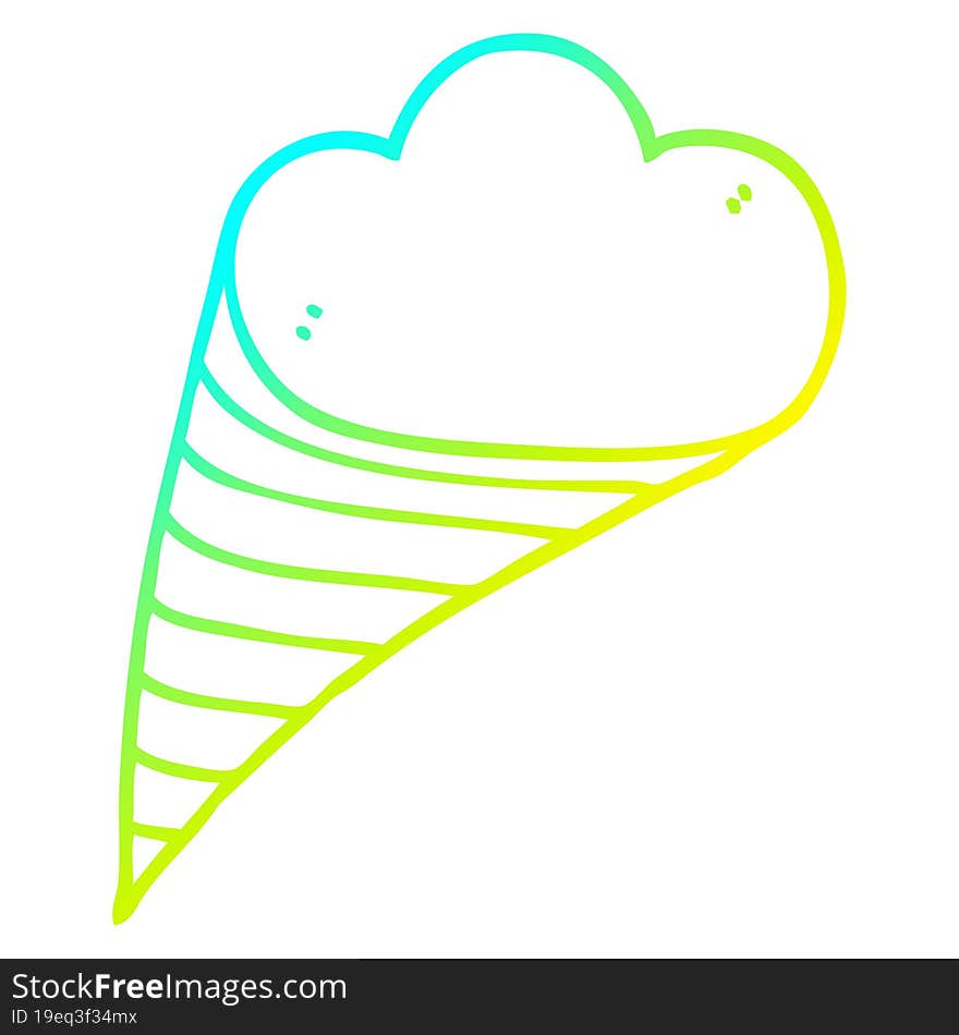 cold gradient line drawing cartoon decorative cloud