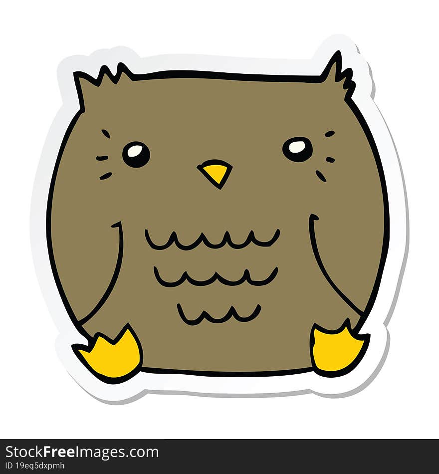 sticker of a cartoon owl