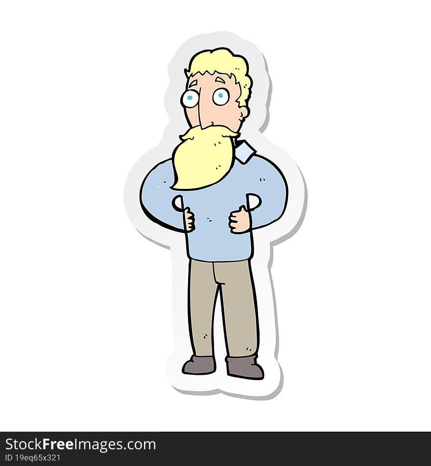 sticker of a cartoon man with beard