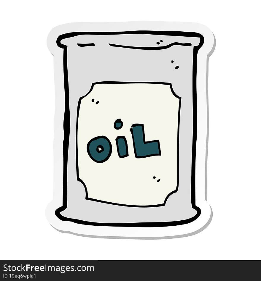 sticker of a cartoon oil barrel