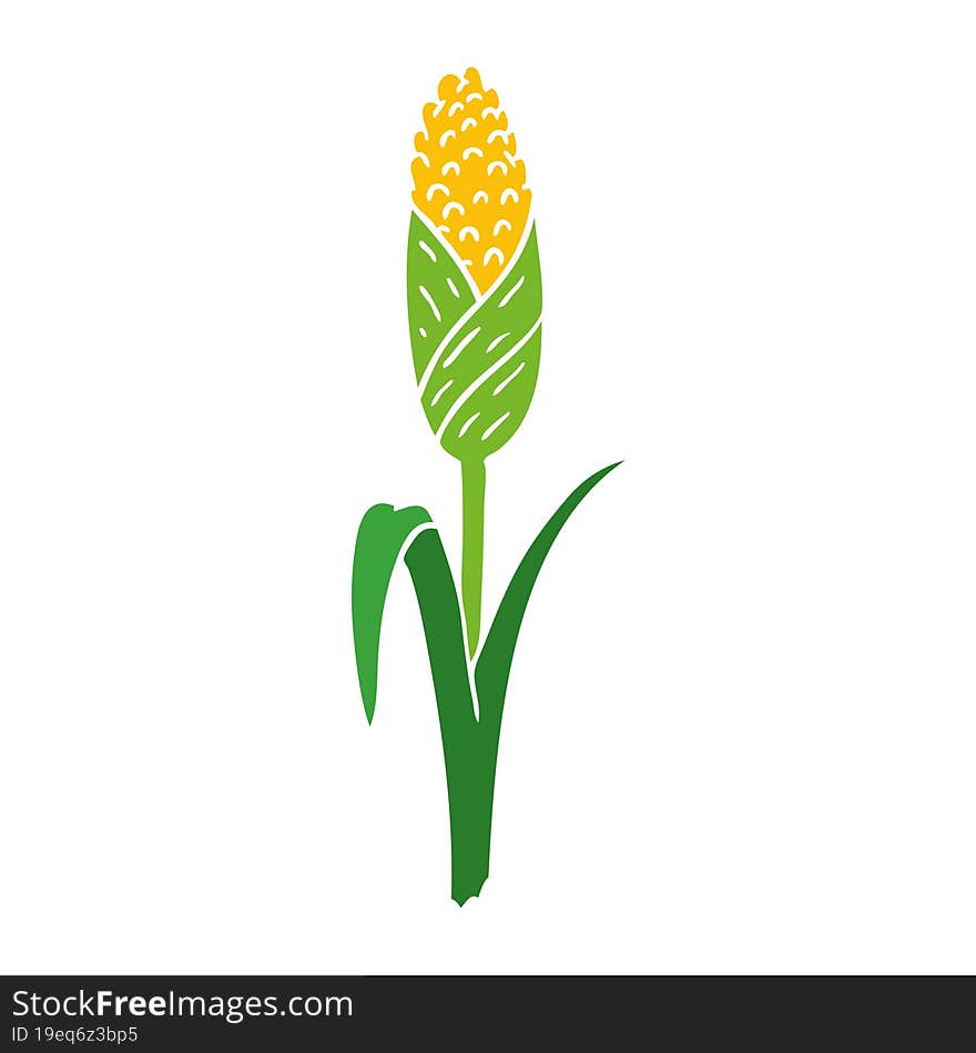 Cartoon Doodle Of Fresh Corn On The Cob