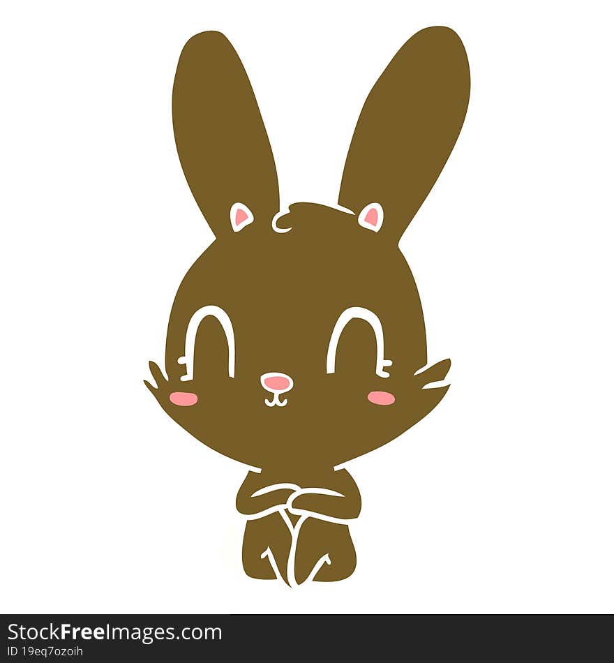 cute flat color style cartoon rabbit