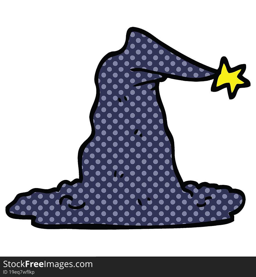 Comic Book Style Cartoon Wizard Hat