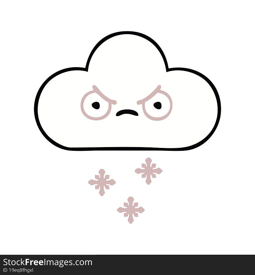 cute cartoon of a snow cloud. cute cartoon of a snow cloud