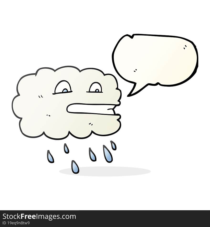 speech bubble cartoon rain cloud