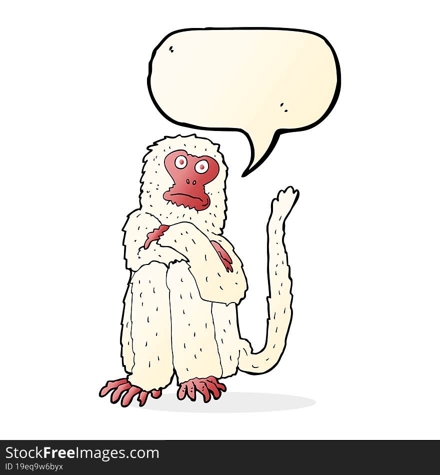 cartoon monkey with speech bubble