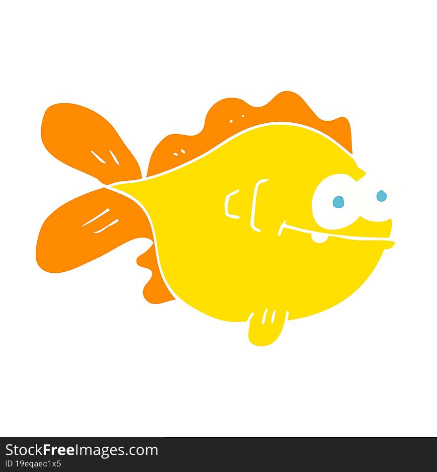 flat color illustration of a cartoon fish