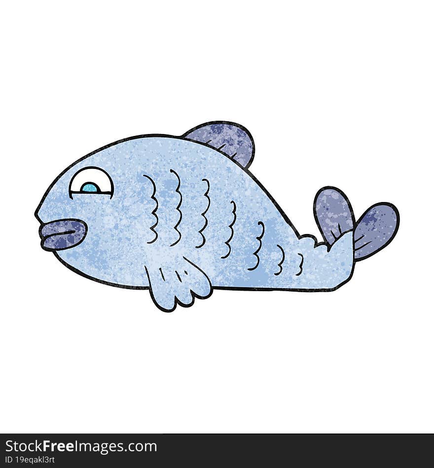 freehand textured cartoon fish