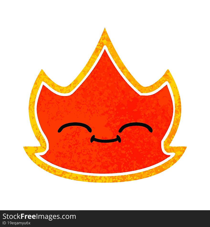 retro illustration style cartoon of a fire