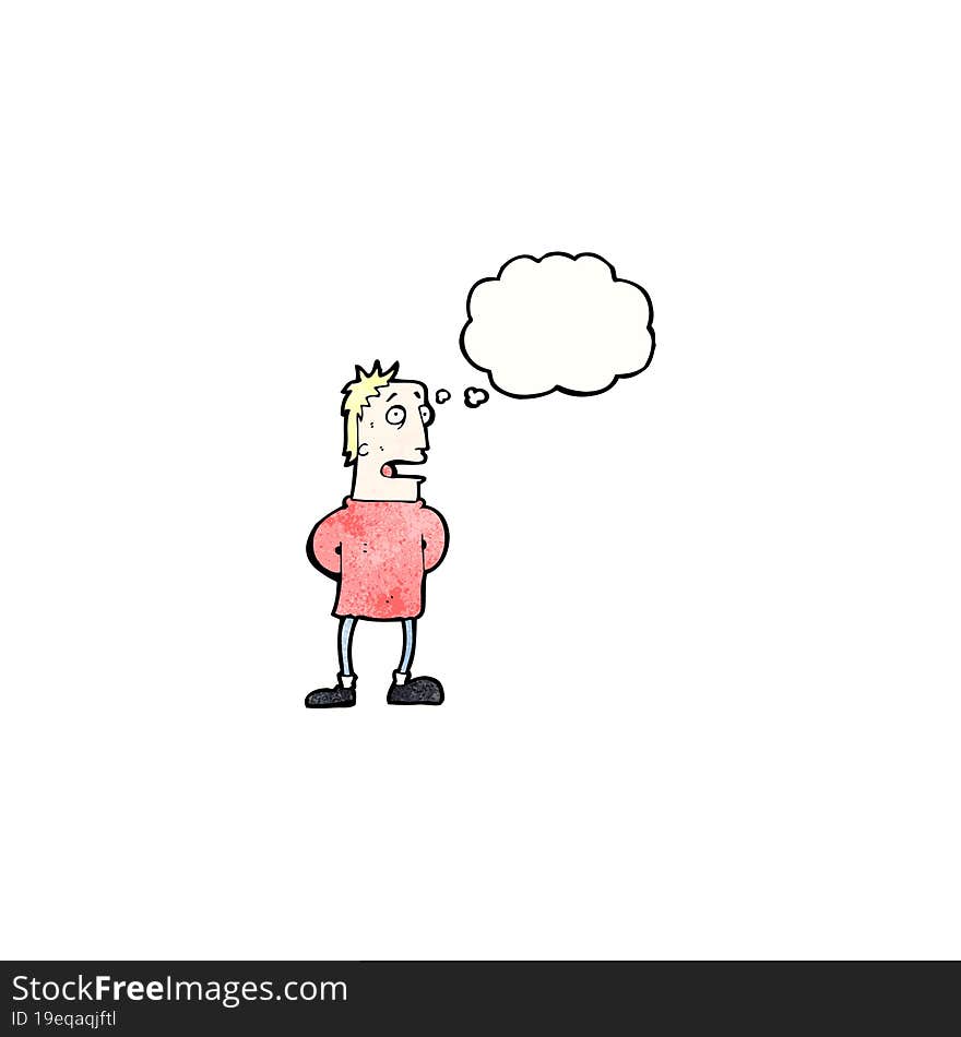 cartoon man with thought bubble