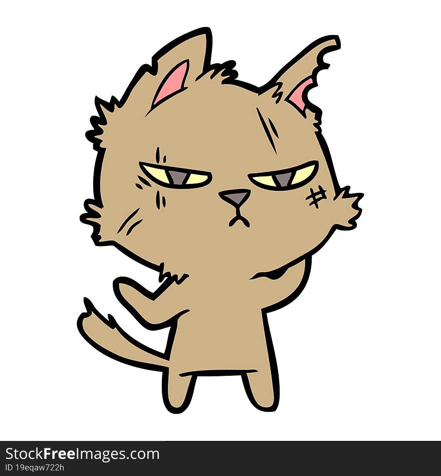 tough cartoon cat. tough cartoon cat