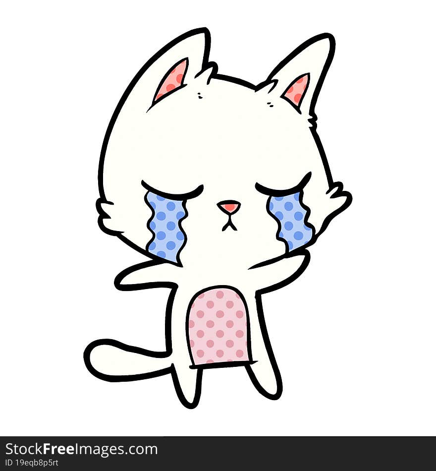 crying cartoon cat. crying cartoon cat