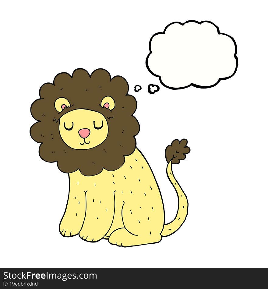 thought bubble cartoon cute lion