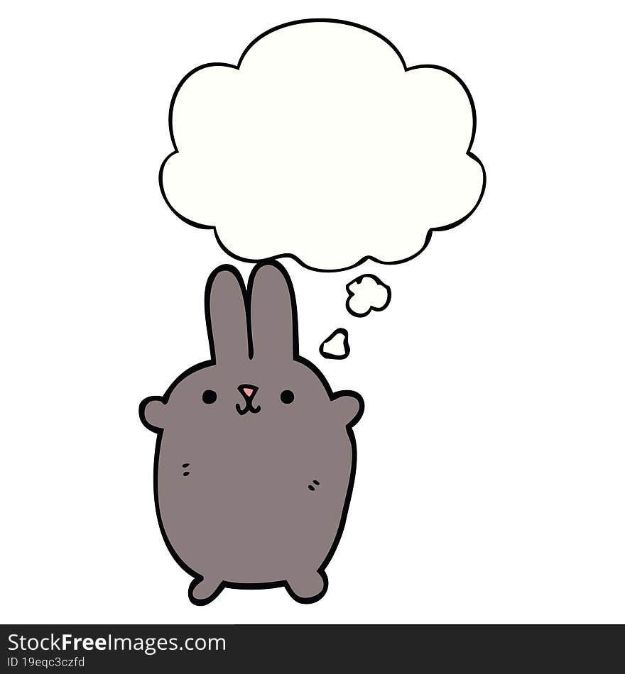 cartoon rabbit and thought bubble