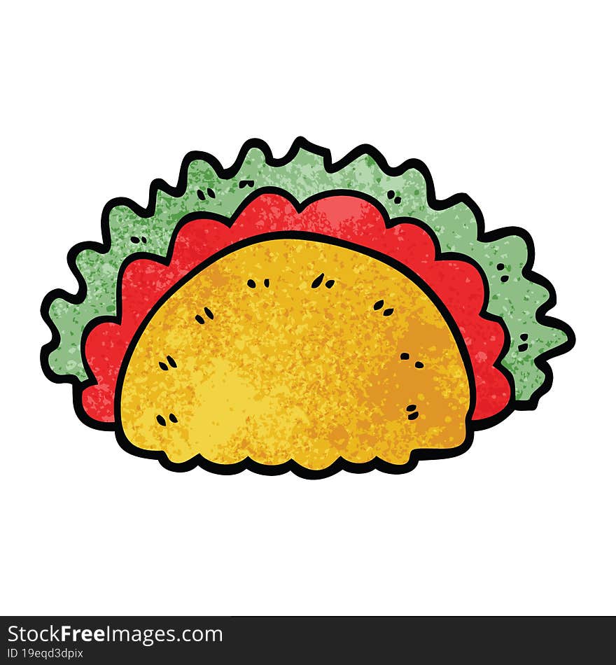 cartoon doodle taco