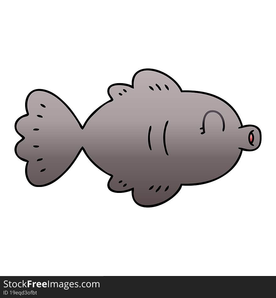 quirky gradient shaded cartoon fish