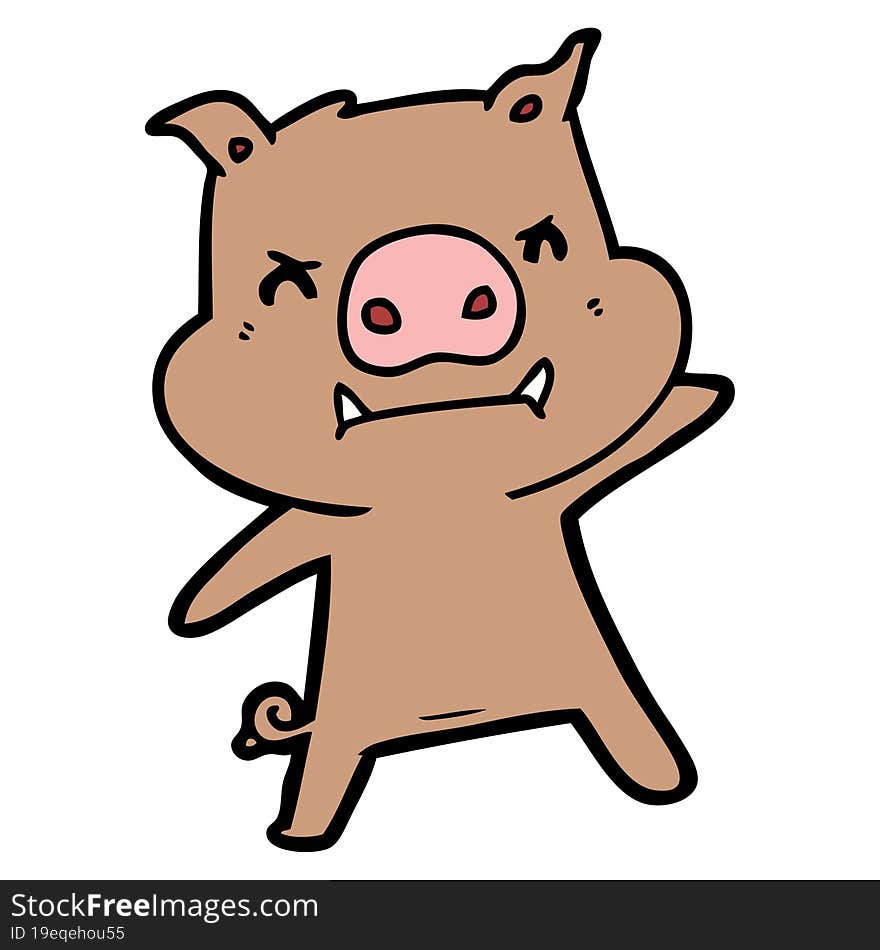 angry cartoon pig. angry cartoon pig