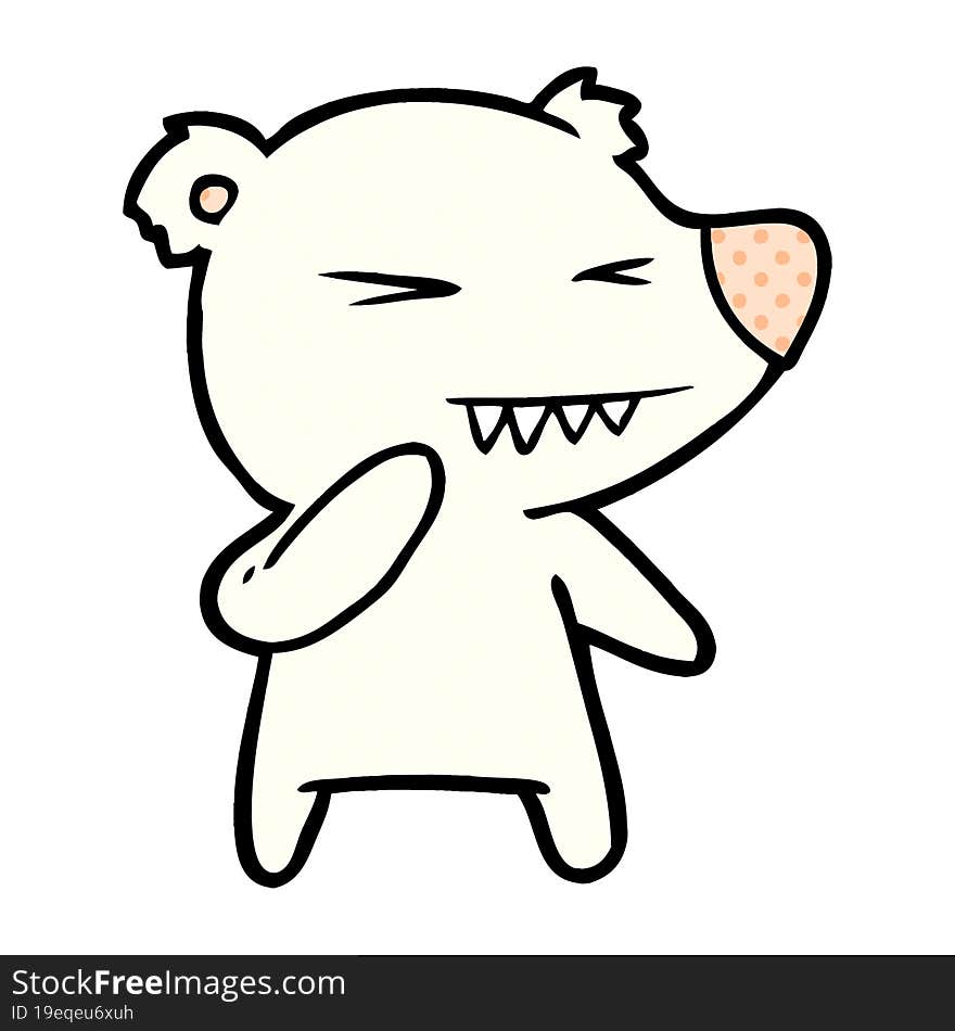 angry polar bear cartoon. angry polar bear cartoon