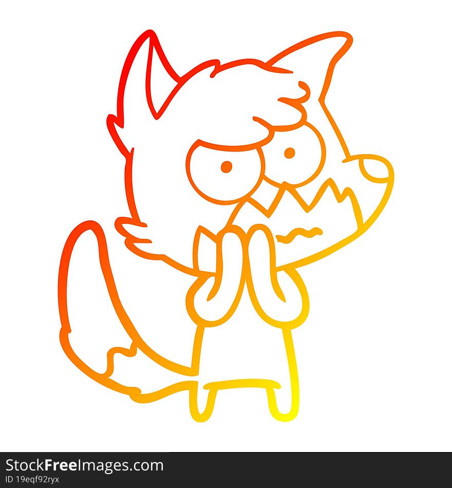 warm gradient line drawing cartoon annoyed fox