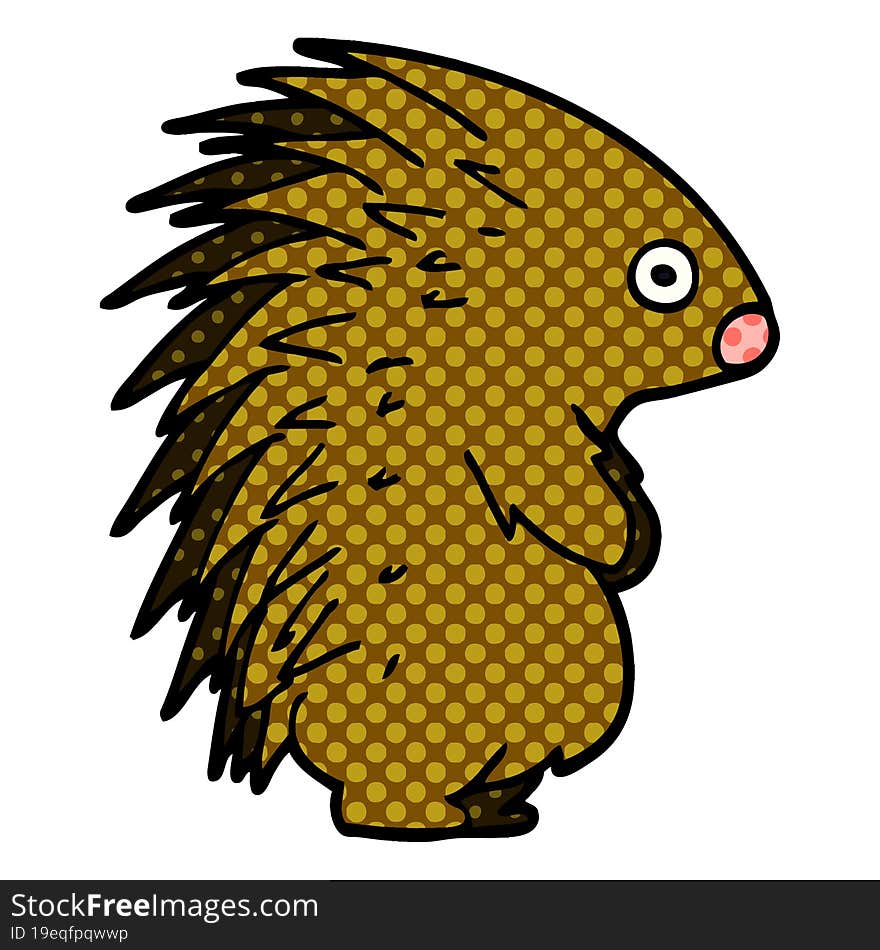 Cartoon Doodle Spiky Hedgehog