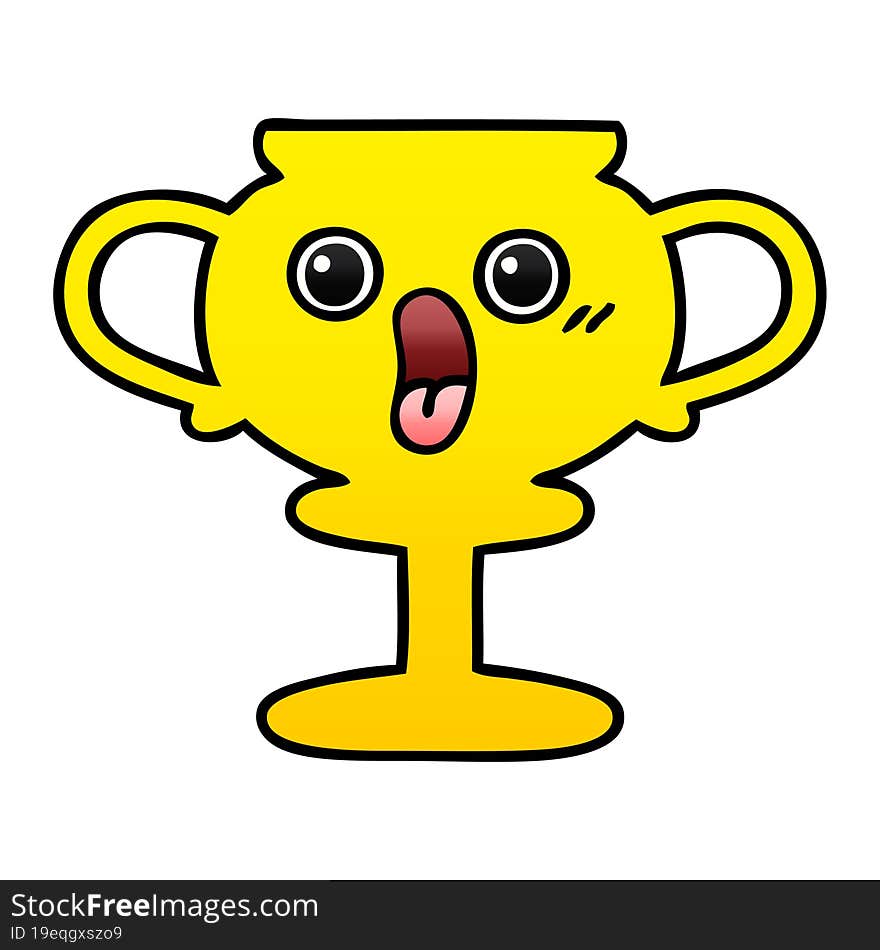 Gradient Shaded Cartoon Trophy