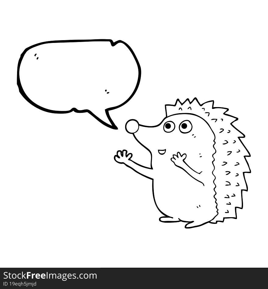 speech bubble cartoon cute hedgehog