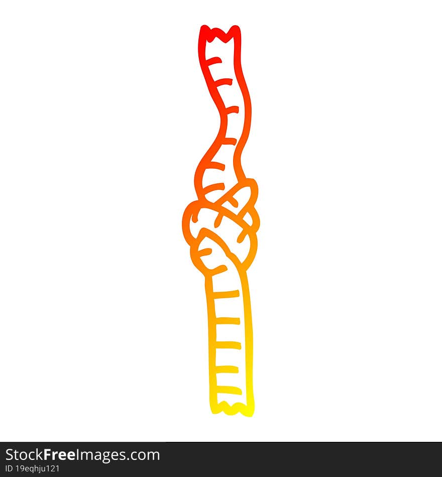 warm gradient line drawing cartoon knotted rope