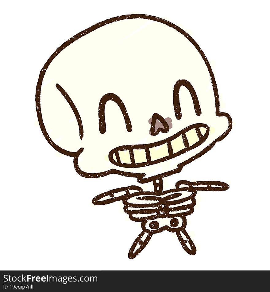 Happy Skeleton Chalk Drawing