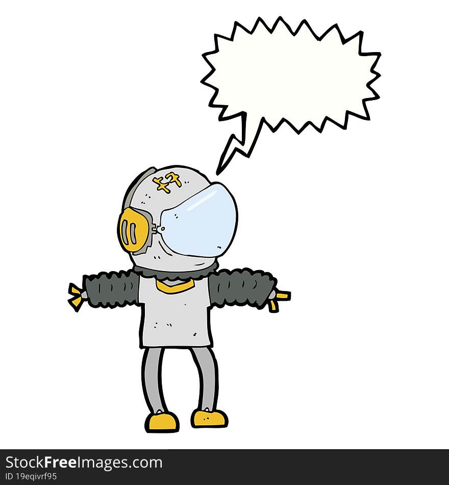 cartoon astronaut with speech bubble