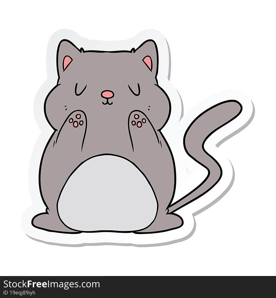 sticker of a cartoon cat