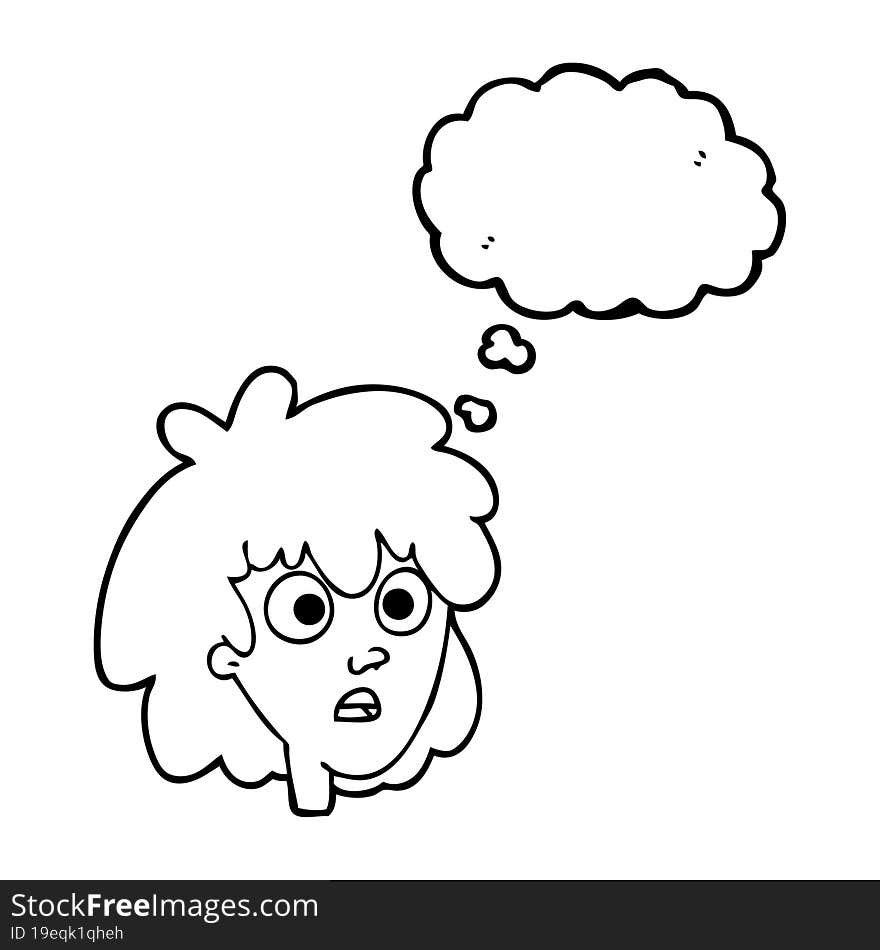 Thought Bubble Cartoon Female Face