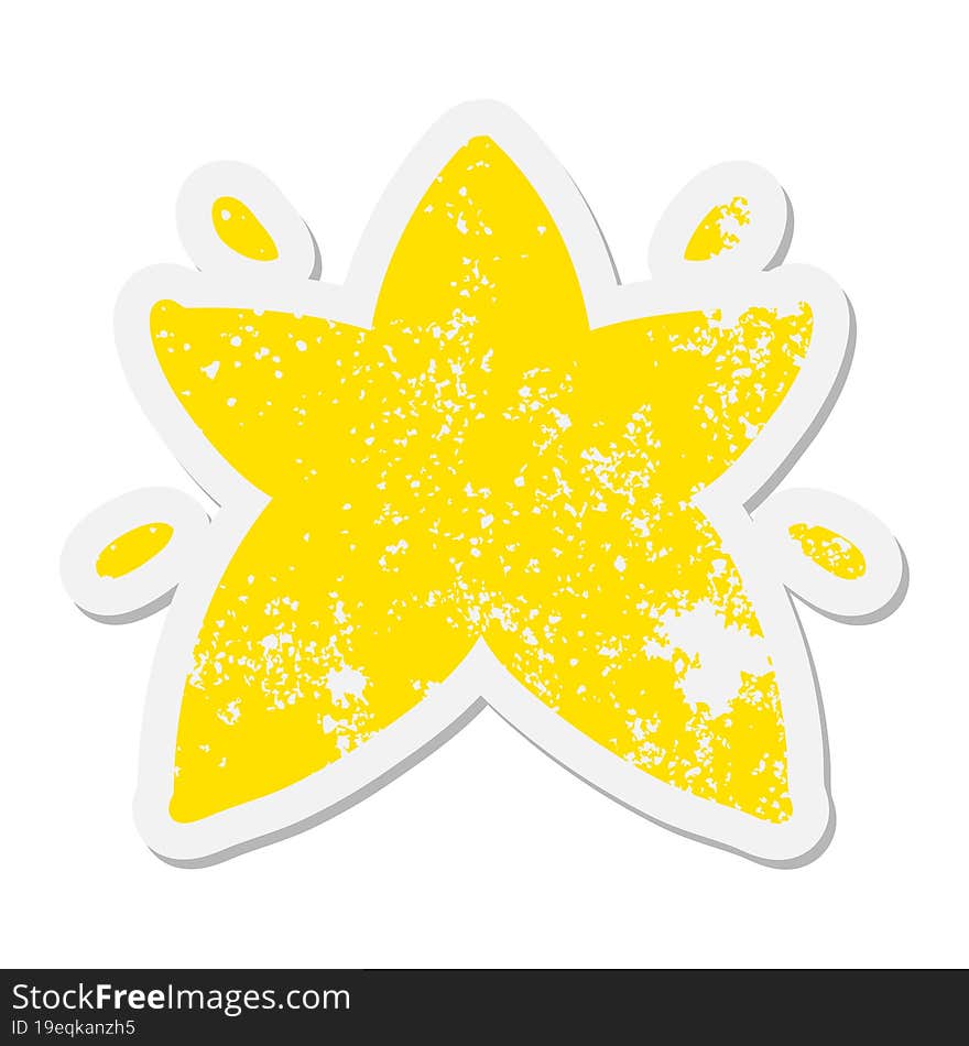 shining star shape grunge sticker