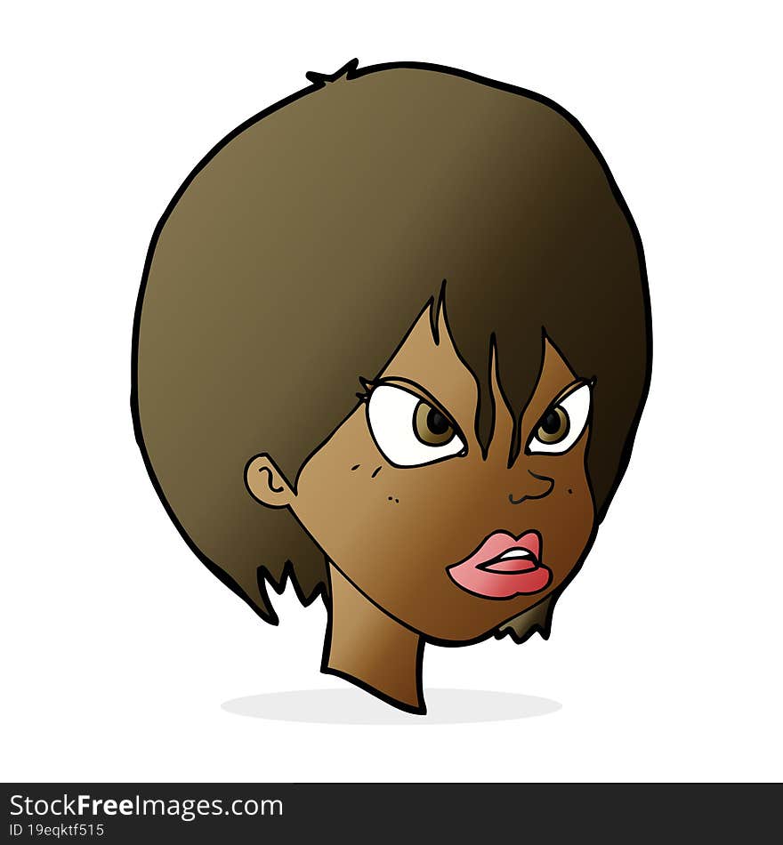 cartoon annoyed woman