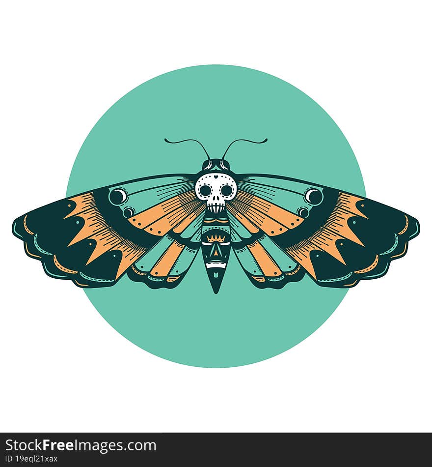 tattoo style icon of a deaths head moth