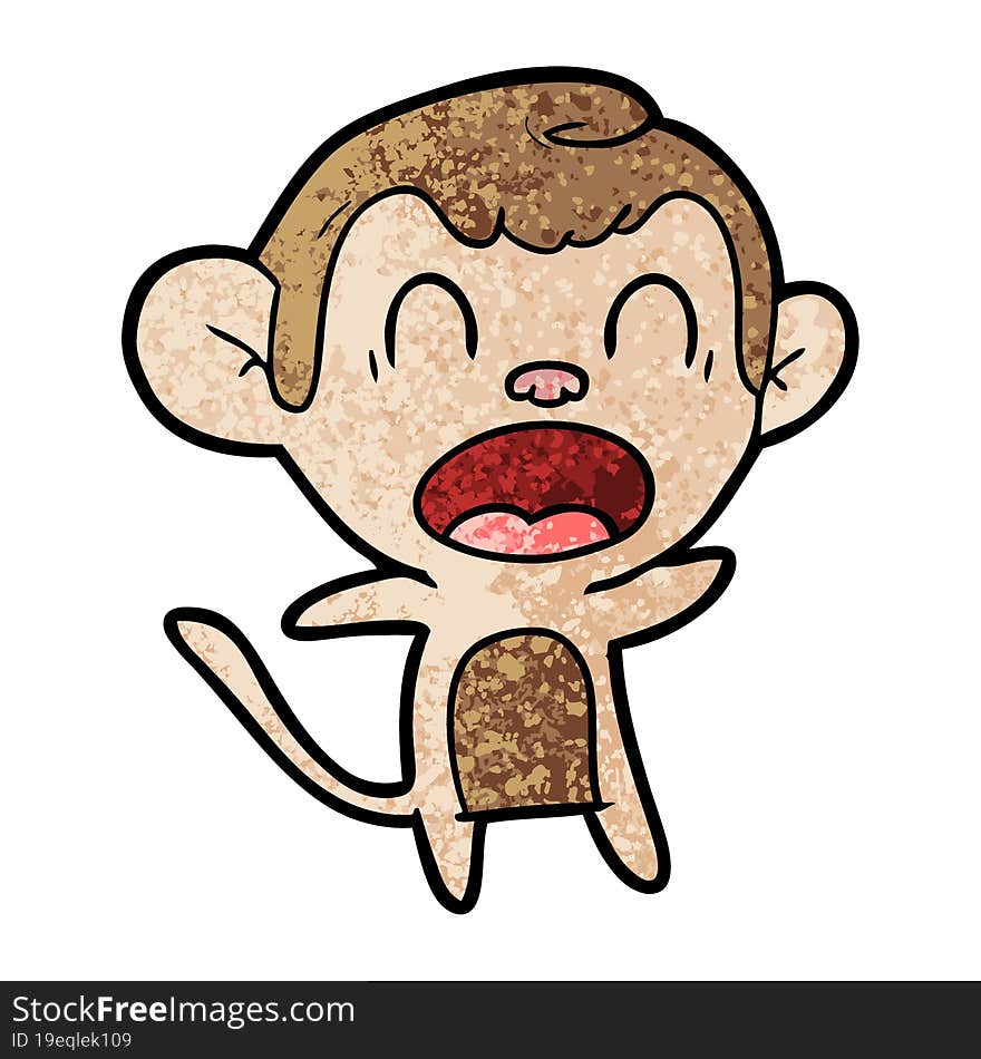 shouting cartoon monkey. shouting cartoon monkey