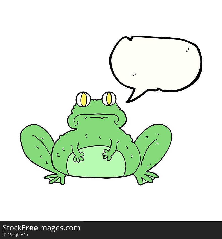 freehand drawn speech bubble cartoon frog