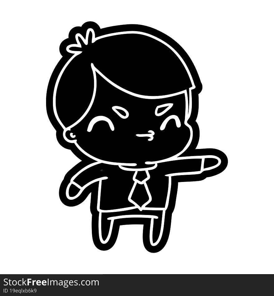 cartoon icon of a kawaii cute boy