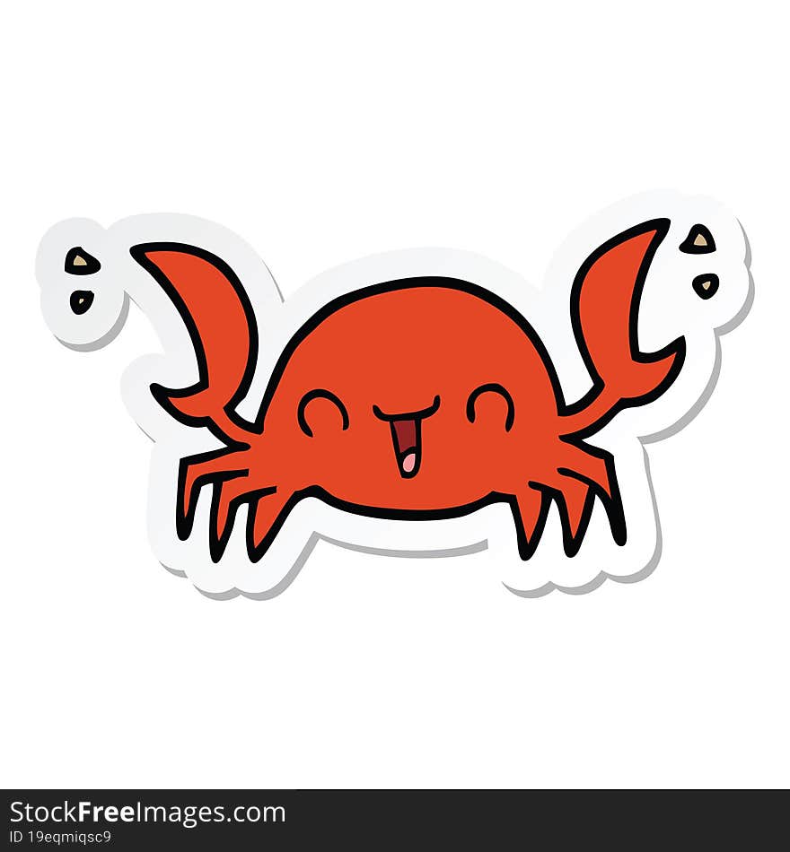 sticker of a cartoon crab