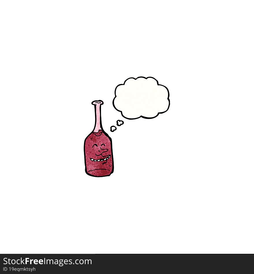 Red Wine Bottle With Speech Bubble